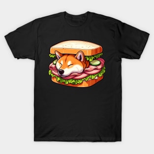 Shiba Inu Sleeping Sandwich T-Shirt